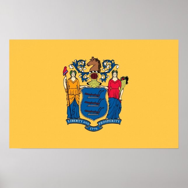 Poster Canvas Print with Flag of New Jersey, EUA (Frente)