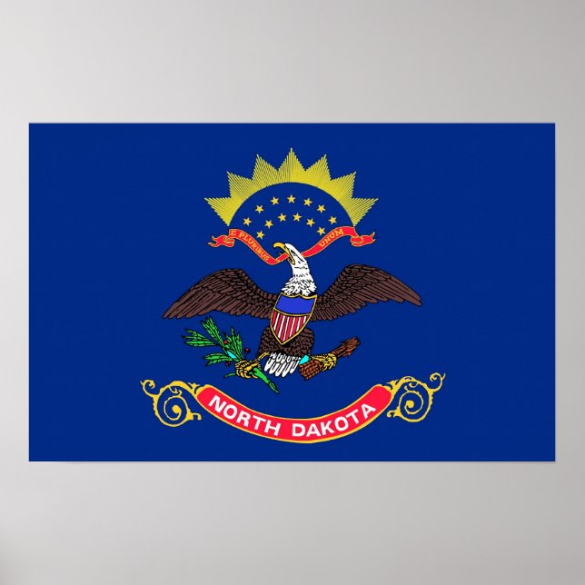 Pôster Canvas Print with Flag of North Dakota, EUA (Frente)