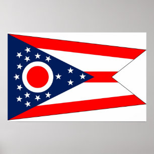 Pôster Canvas Print with Flag of Ohio, EUA
