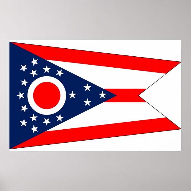 Pôster Canvas Print with Flag of Ohio, EUA (Frente)