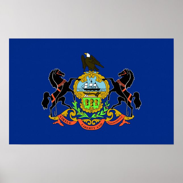 Pôster Canvas Print with Flag of Pensilvânia, EUA (Frente)