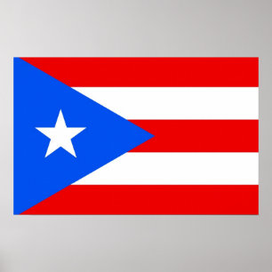 Pôster Canvas Print with Flag of Puerto Rico, EUA
