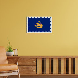 Poster Canvas Print with Flag of Quebec City, Canada