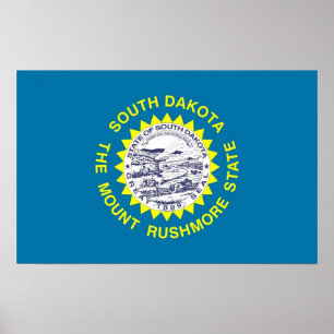 Pôster Canvas Print with Flag of South Dakota, EUA