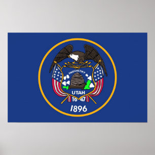 Pôster Canvas Print with Flag of Utah, EUA