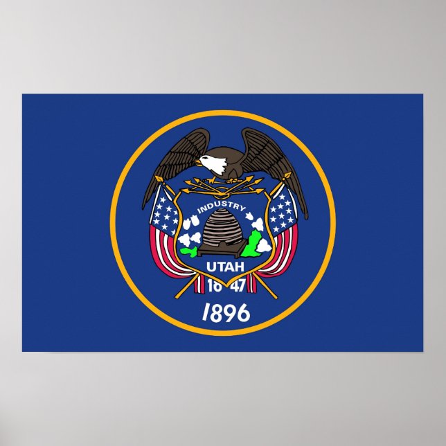 Pôster Canvas Print with Flag of Utah, EUA (Frente)