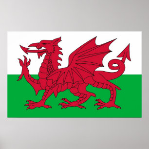 Poster Canvas Print with Flag of Wales
