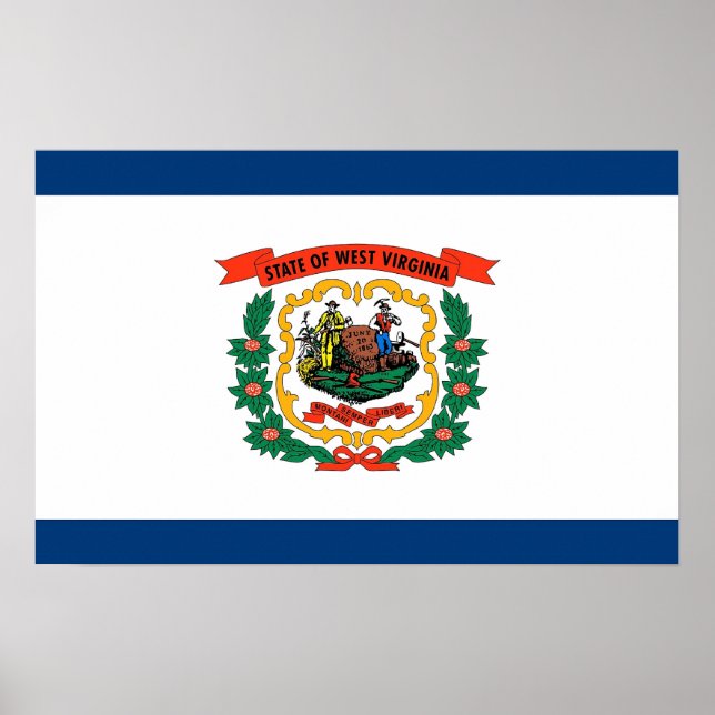 Pôster Canvas Print with Flag of West Virginia, EUA (Frente)