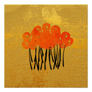 Pôster Canvas Rosa Dourada