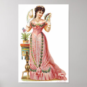 PÔSTER CANVAS WALL ART VICTORIAN ERA SENHORA FRANCESA COM