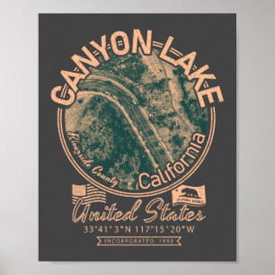 POSTER CANYON LAKE CALIFÓRNIA - CIDADE DE CANYON LAKE CA