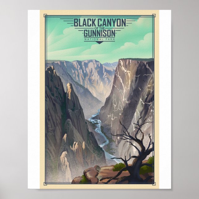 Poster Canyon Negro do Parque Nacional de Gunnison (Frente)