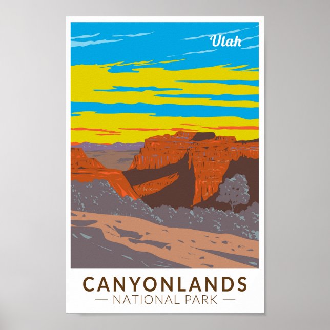 Poster Canyonlands National Park Moab Viagem Art Vintage (Frente)