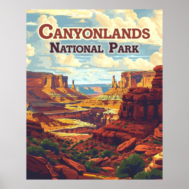 Poster Canyonlands National Park Utah Moab Retro (Frente)