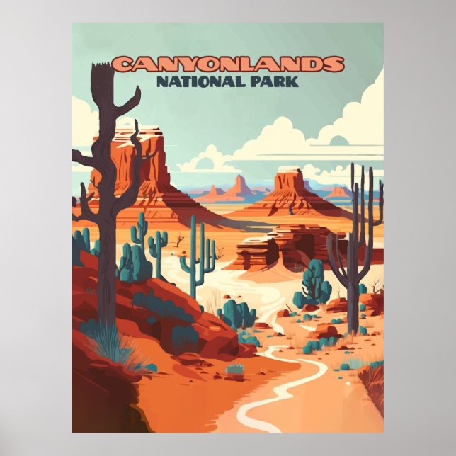 Poster Canyonlands Parque Nacional do Utah Montanhas do D (Frente)