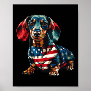 Poster Cão 4 De Julho, Bandeiras Americanas Dão Para Home