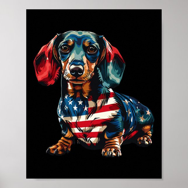 Poster Cão 4 De Julho, Bandeiras Americanas Dão Para Home (Frente)