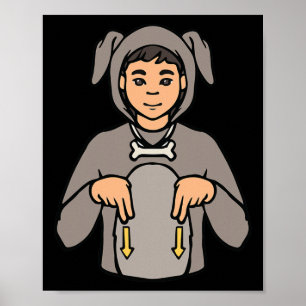 Poster Cão Animal ASL Sinal Mão Surdo Perda Audição Consc