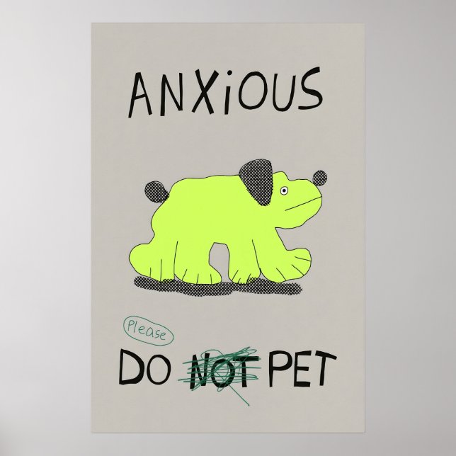 Poster Cão Ansioso Japonês Abstrato Bauhaus Fórmula (Frente)