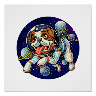 Pôster Cão Astronauta, cão espacial