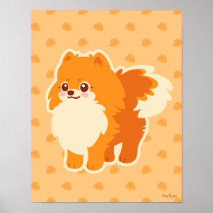 Pôster Cão bonito Kawaii Pomeranian
