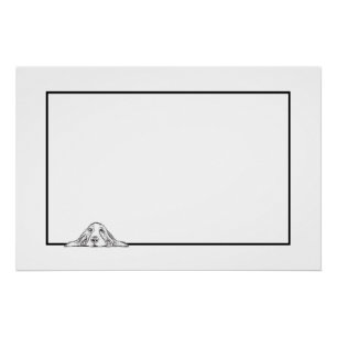 Pôster cão-caçador preto branco-cachorrinho