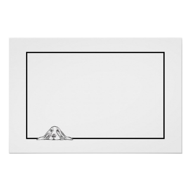 Pôster cão-caçador preto branco-cachorrinho (Frente)