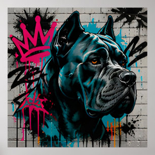 Poster Cão Cane Corso Graffiti Urbano Rua
