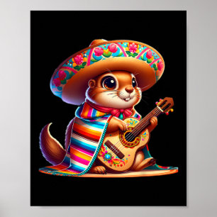 Poster Cão da pradaria do Cinco De Mayo vestindo sombrero