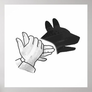 Poster Cão da silhueta da mão