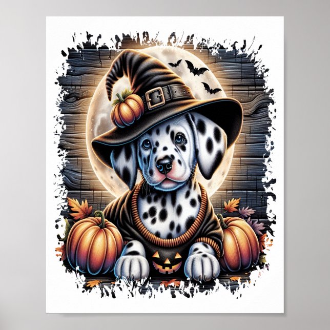 Poster Cão Dalmata Halloween (Frente)
