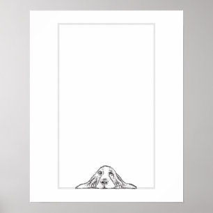 Poster cão de caça preto-de-cão branco