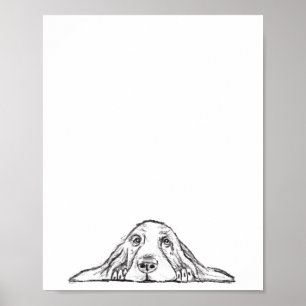 Poster cão de caça preto-de-cão branco
