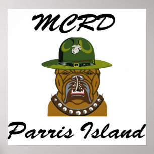 Pôster Cão de diabo da ilha de MCRD Parris