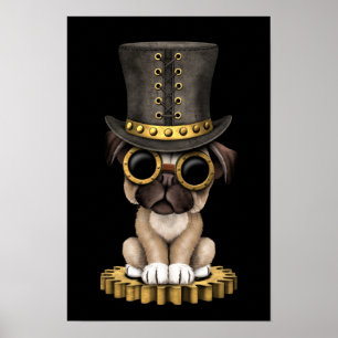 Poster Cão de filhote de cachorro bonito do Pug de