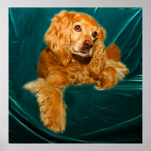 Pôster Cão de filhote de cachorro de cocker spaniel