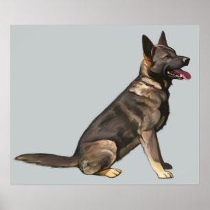 Pôster Cão de german shepherd do Sable