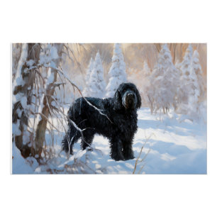 Pôster Cão de Pastor Belga Groenendael Natal Deixe Nevar