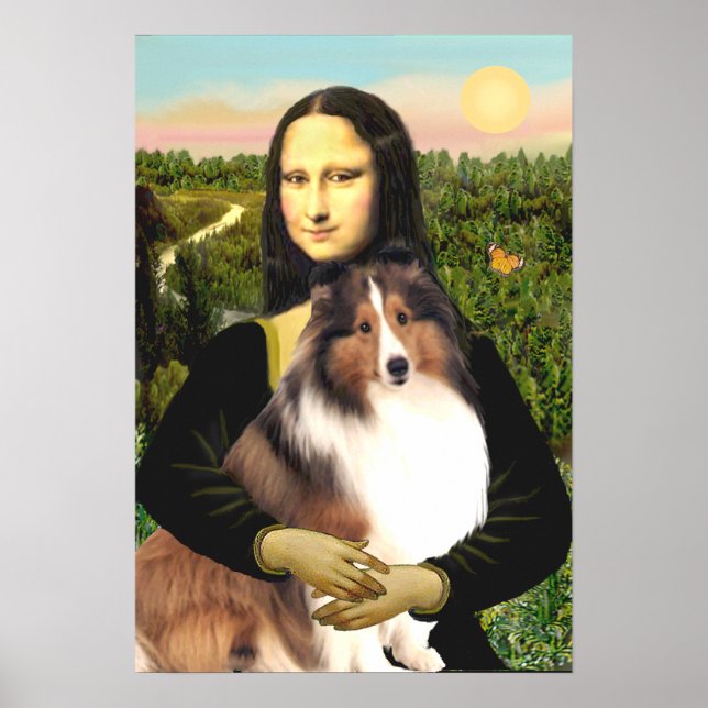 Pôster Cão de Pastoreio de Shetland 7b - Mona Lisa (Frente)