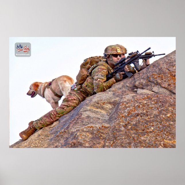 POSTER CÃO DE TRABALHO MILITAR DOS EUA (Frente)