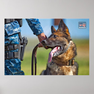 POSTER CÃO DE TRABALHO MILITAR DOS EUA