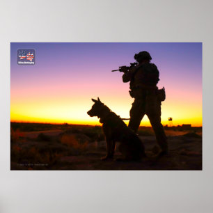 POSTER CÃO DE TRABALHO MILITAR DOS EUA