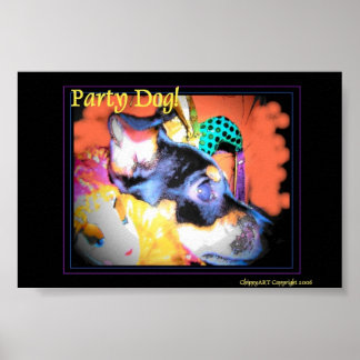 Pôster Cão do Partido Louisiana Mardi Gras