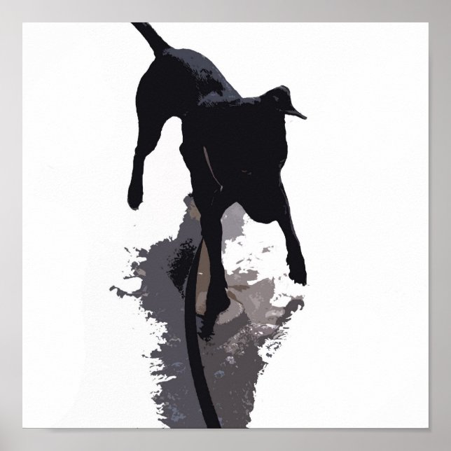 Pôster cão e sombra posterizados (Frente)