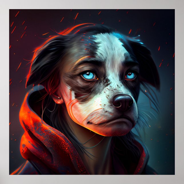 Poster Cão fanatsy fêmea affiche (Frente)