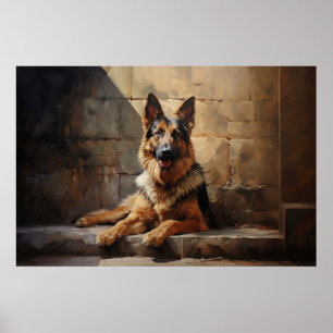 Poster cão german shepherd