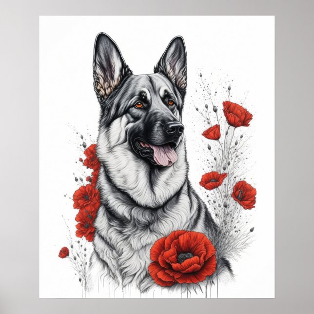Poster Cão german shepherd (Frente)