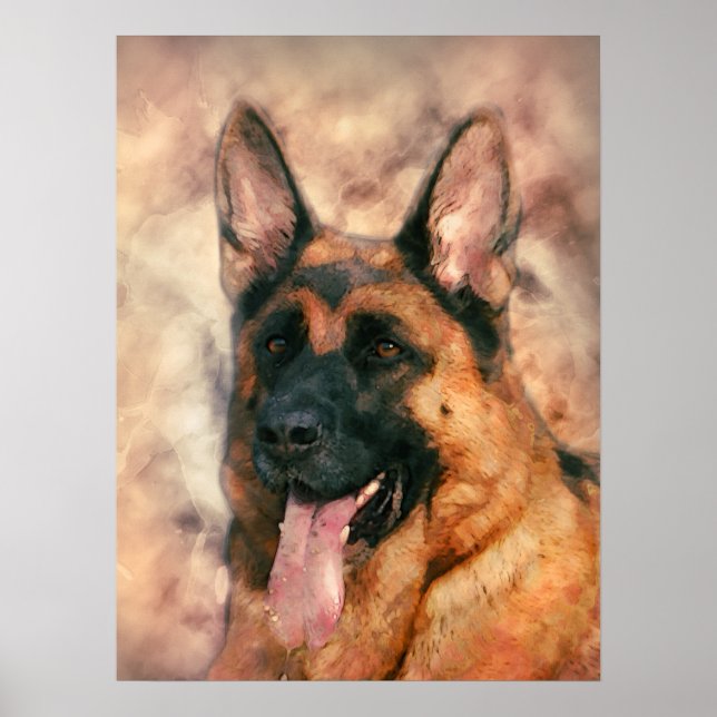 Pôster Cão german shepherd - GSD (Frente)