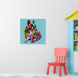 Pôster cão grafite<br><div class="desc">Este Bulldog Francês, estilo de rua, é excelente para aqueles que buscam impressões brilhantes de grafite para a casa. Use na sala de jogos ou na sala de crianças.</div>
