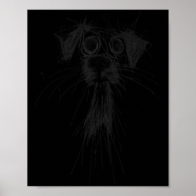 Poster Cão Lover Abstrato Scribble Art Cubo Puppy Puppy P (Frente)